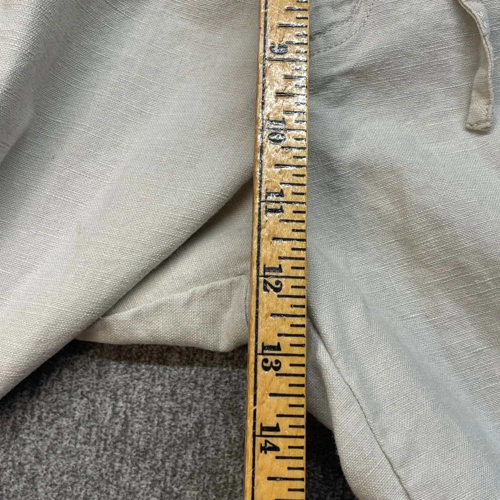 Breakwater Mens Linen Cotton Blend Drawstring Pants Beige 40x32 Relaxed Fit